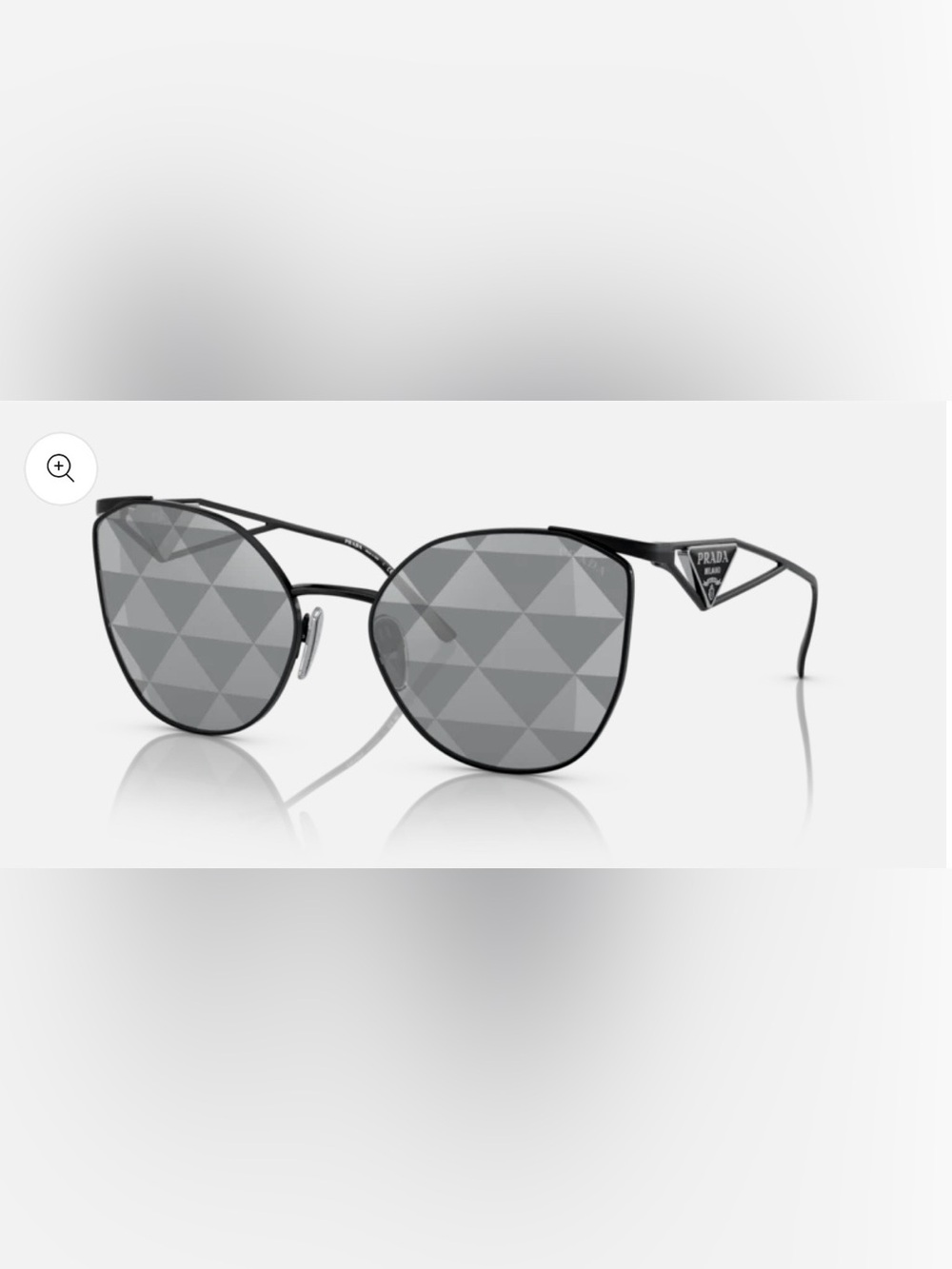 Prada Black Metal Frame Sunglasses with Gray Lenses